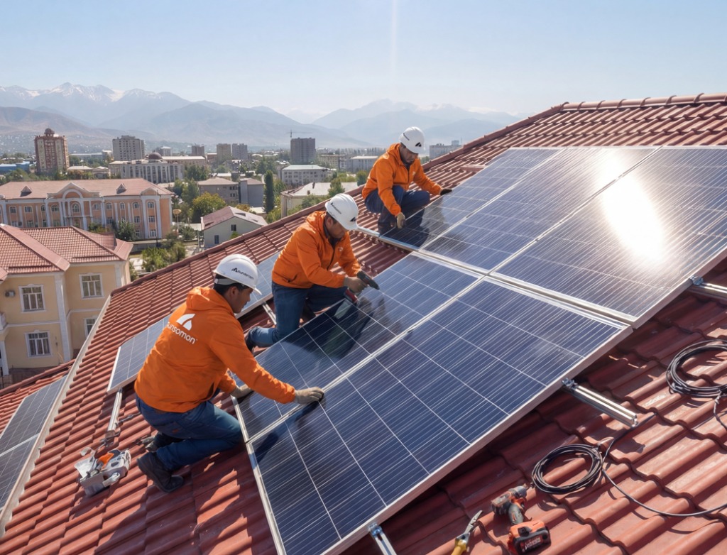 Монтаж солнечных панелей